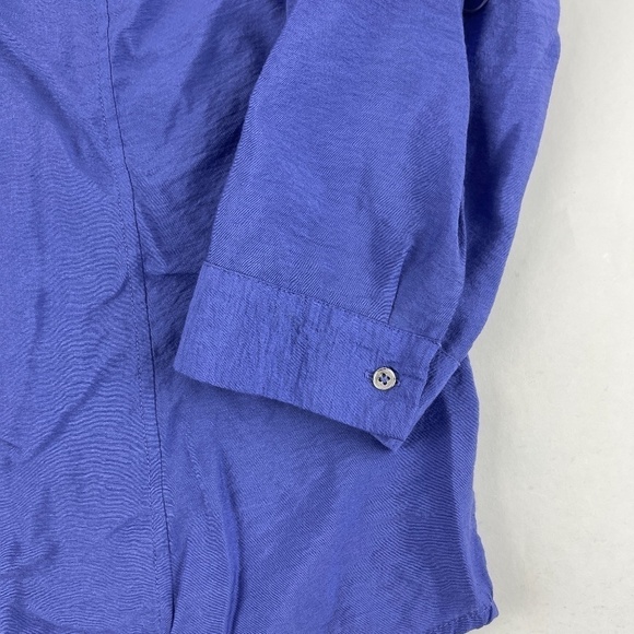 Roz & Ali Button Up Shirt Womens Large Blue Long Sleeve - Picture 5 of 9